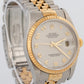 Rolex DateJust 36mm JUBILEE IVORY ARABIC 18K Yellow Gold Steel 16233 Watch