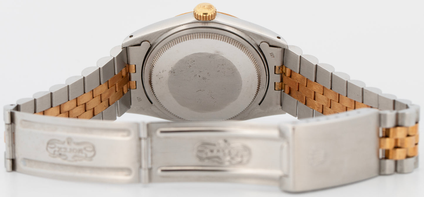 UNPOLISHED Rolex DateJust 36mm Champagne 18K Yellow Steel JUBILEE Watch 16013