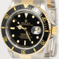 MINT PAPERS Rolex Submariner Date 40mm Black Two-Tone Gold Steel Watch 16613 B+P