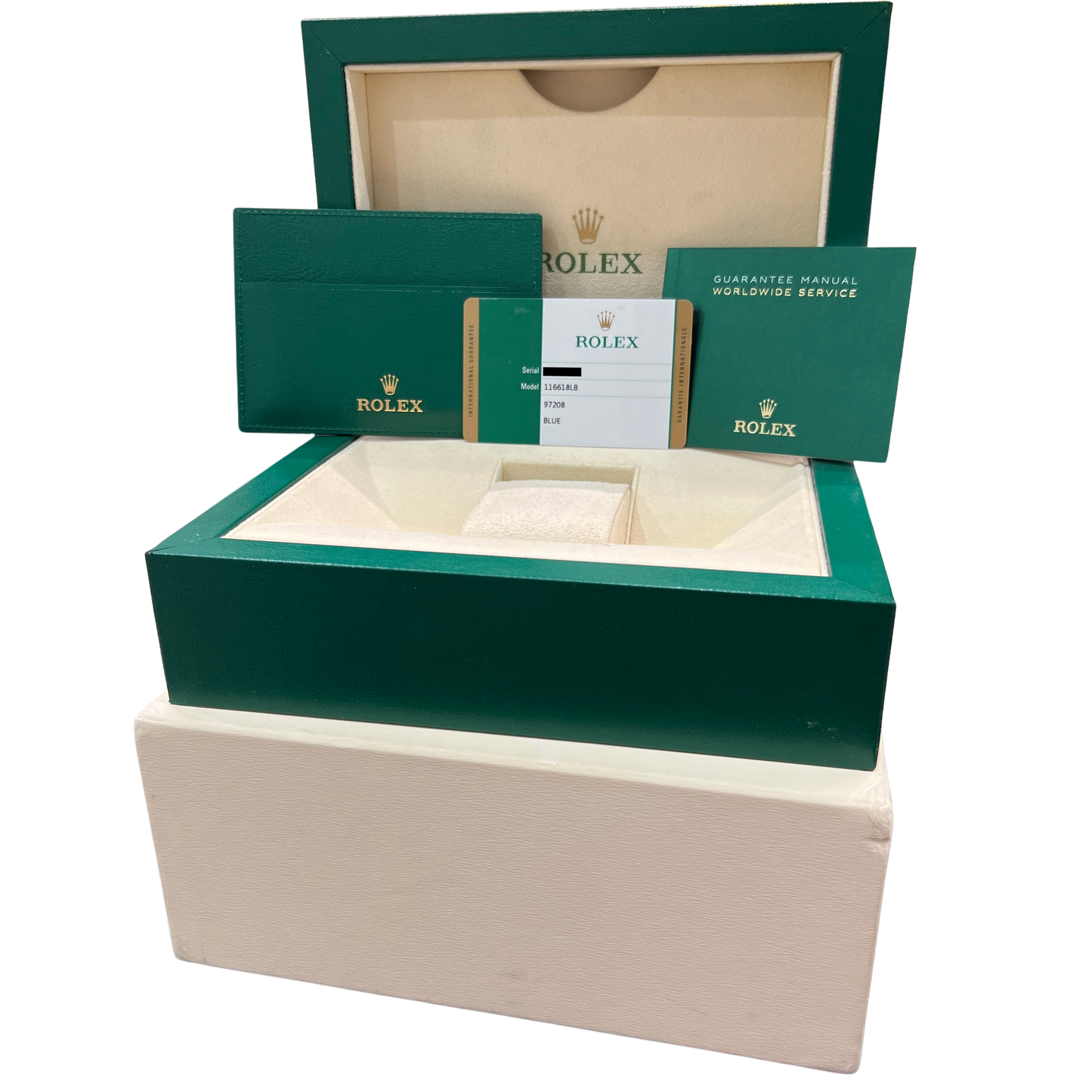 PAPERS Rolex Submariner Date 40mm BLUE Ceramic 18K Yellow 116618 LB Watch BOX