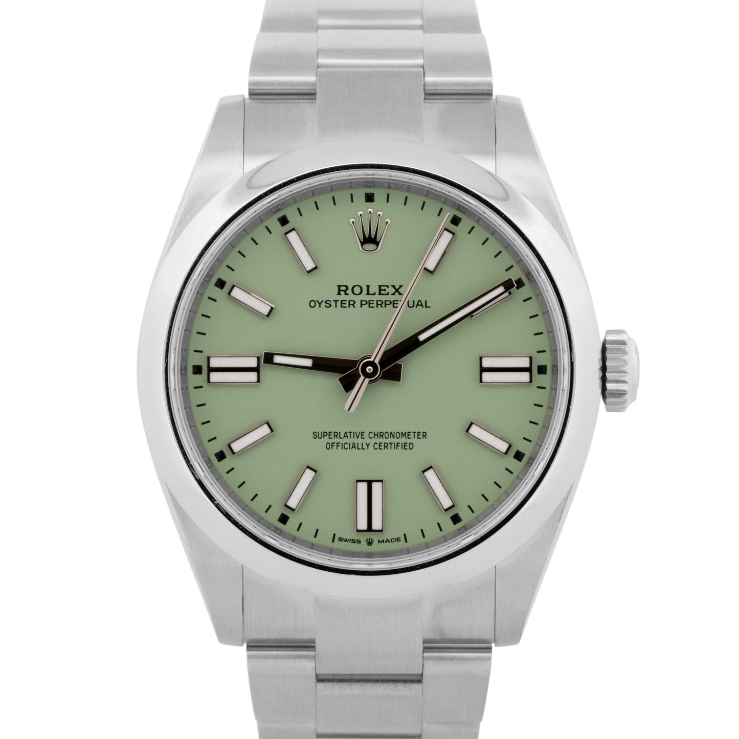 NEW NOV 2025 Rolex Oyster Perpetual 41 PISTACHIO GREEN Steel 41mm 134300 BOX