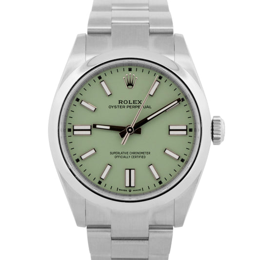 NEW NOV 2025 Rolex Oyster Perpetual 41 PISTACHIO GREEN Steel 41mm 134300 BOX