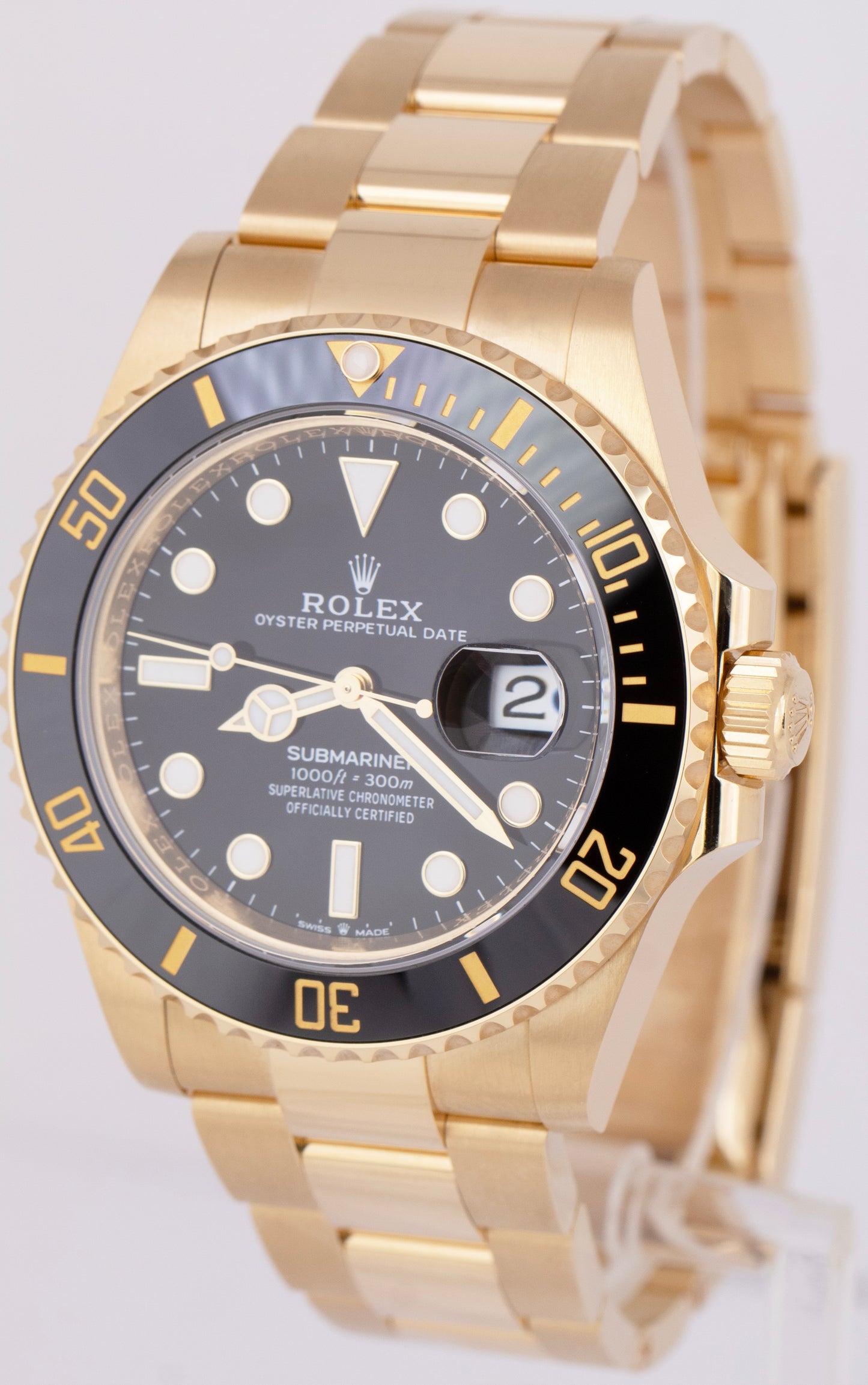 2024 PAPERS Rolex Submariner Date 41 18K Yellow Gold Black Watch 126618 LN B+P