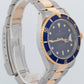 Rolex Submariner Date 40mm BLUE 18K Yellow Gold Stainless Steel 16613 Watch
