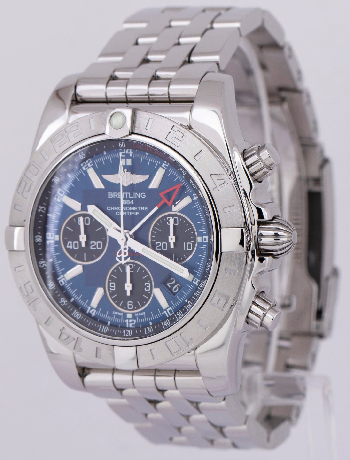 MINT PAPERS Breitling Chronomat GMT Blue Stainless Steel 44mm AB0420 Watch BOX