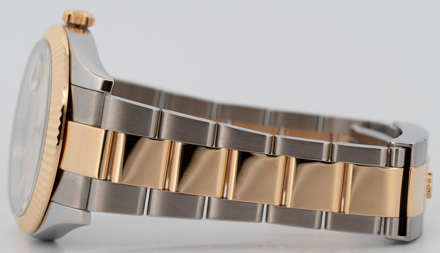 Rolex DateJust 41 Silver 41mm 18K Yellow Gold Fluted Steel OYSTER 126333 Watch