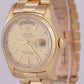 MINT Rolex Day-Date President 36mm Champagne 18K Yellow Gold Fluted Watch 18038