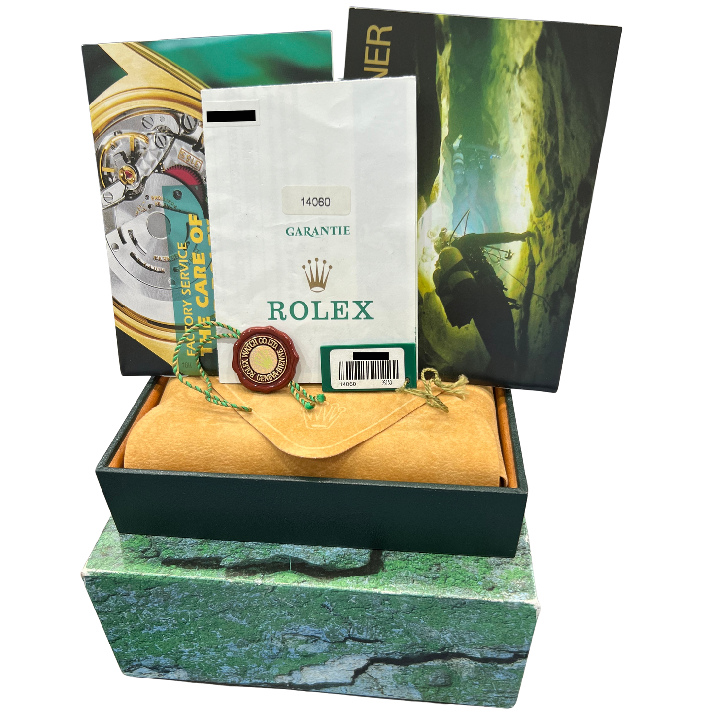 UNPOLISHED PAPERS Rolex Submariner No-Date Steel Black 40mm Watch 14060 BOX