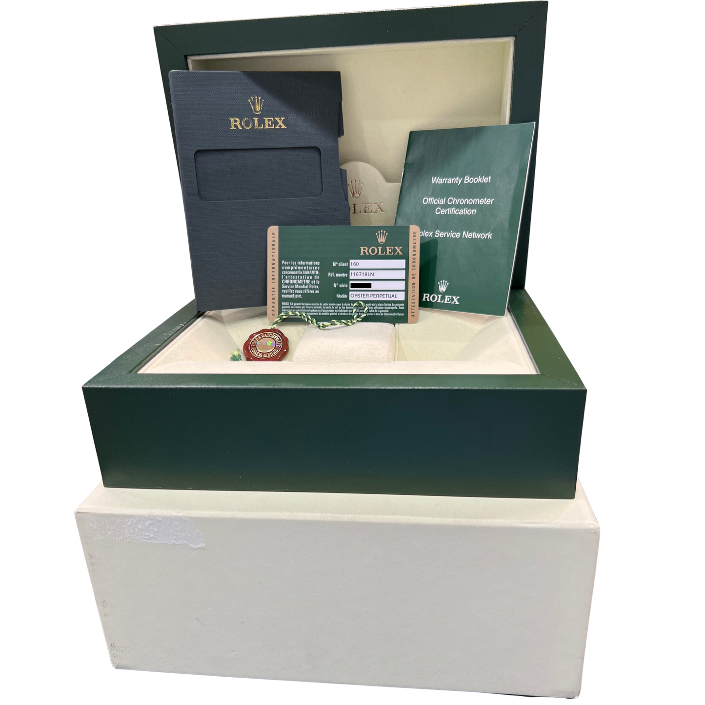 PAPERS Rolex GMT-Master II GREEN 18K Yellow Gold Oyster 40mm 116718 Watch BOX