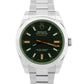 MINT Rolex Milgauss BLACK Green Orange Stainless Steel 40mm 116400 GV Watch