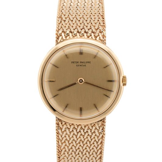 Vintage Patek Philippe Calatrava 2589 Silver Yellow Gold Manual 33mm Watch