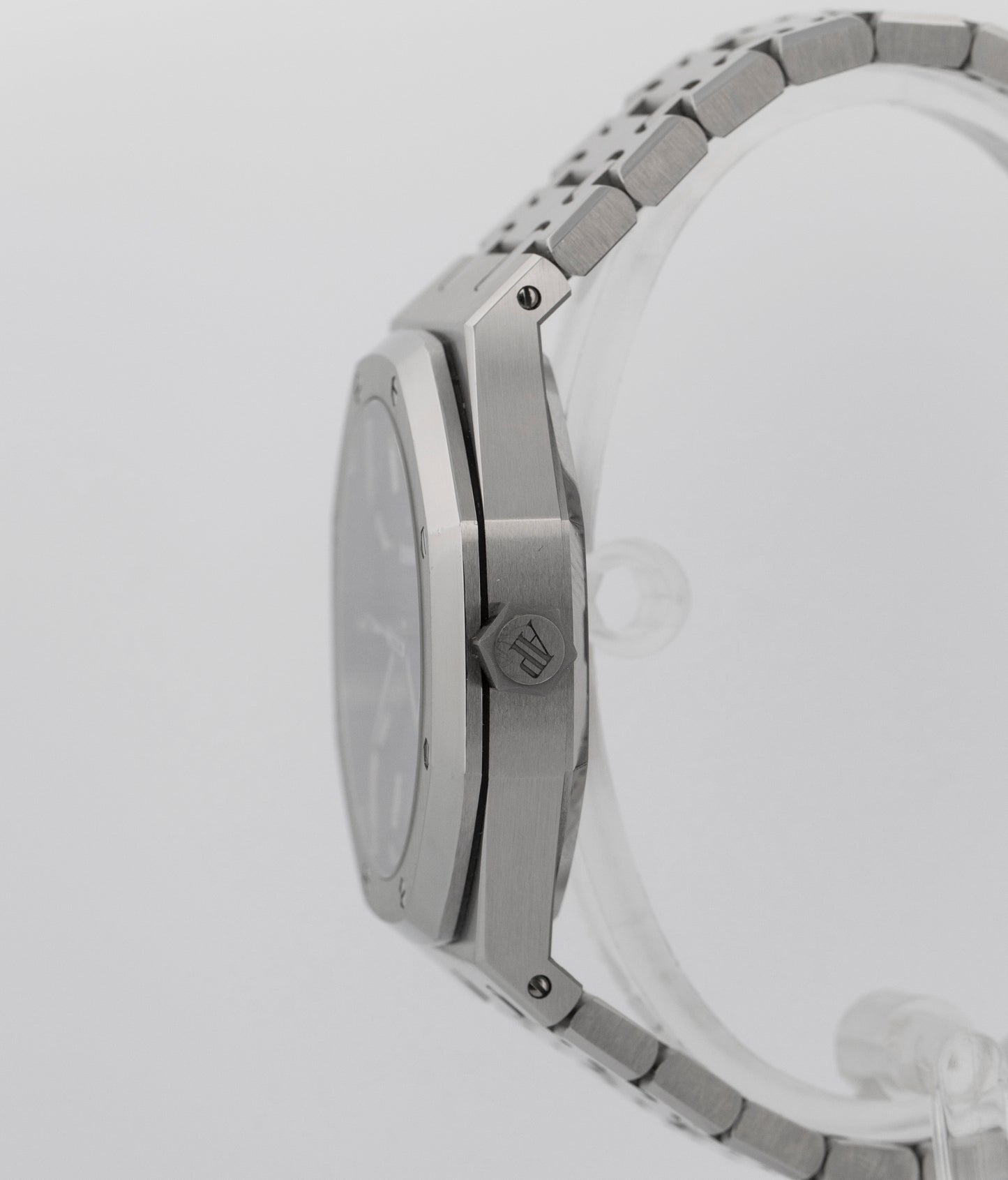 PAPERS Audemars Piguet Royal Oak Gray Black Stainless 41mm 15500ST Watch BOX