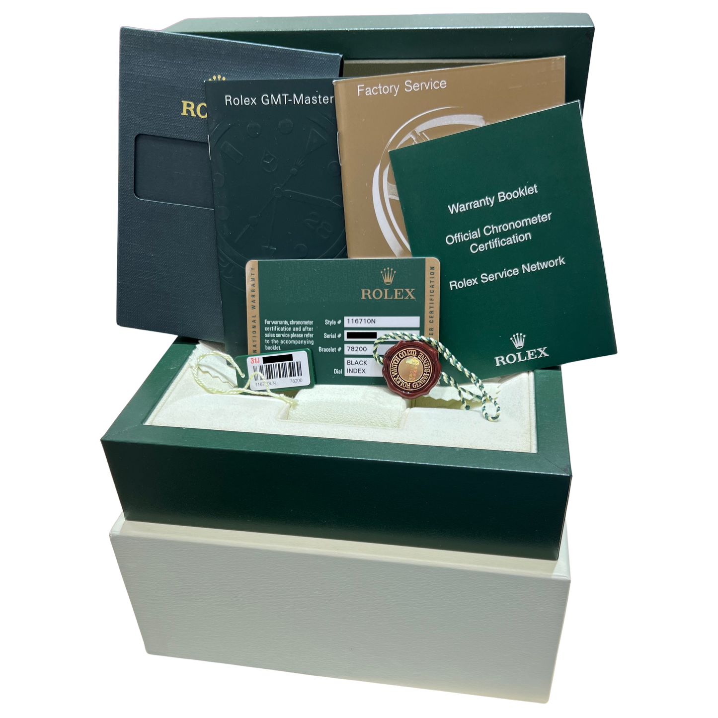 PAPERS Rolex GMT-Master II Black Ceramic 40mm 116710 LN Stainless Watch BOX