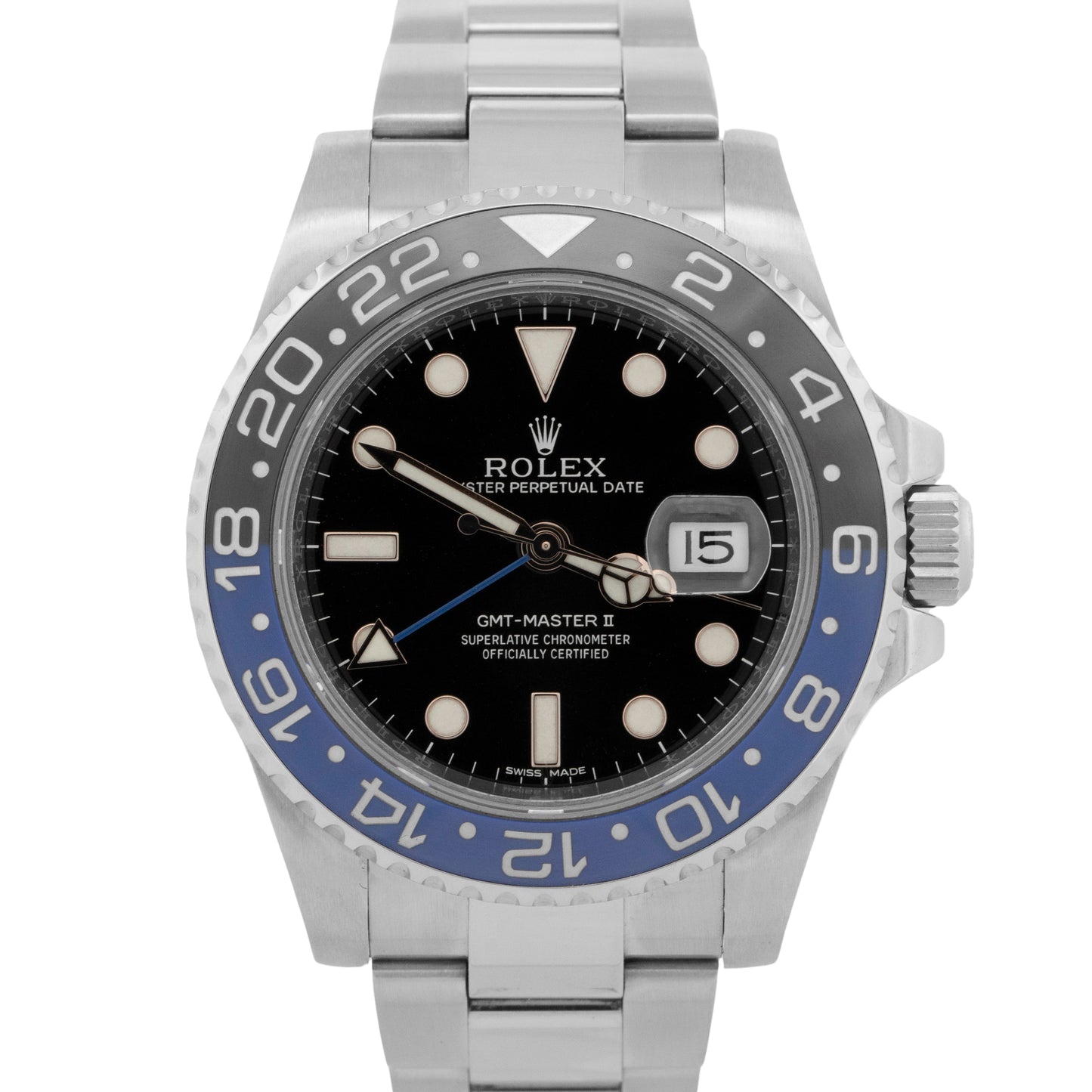 Rolex GMT-Master II Batman Blue Black Stainless Steel 40mm 116710 BLNR Watch