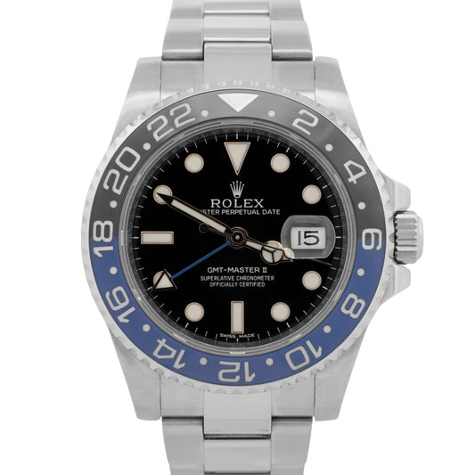 Rolex GMT-Master II Batman Blue Black Stainless Steel 40mm 116710 BLNR Watch
