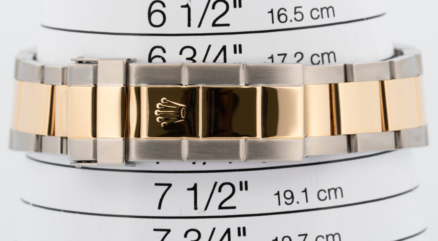 Rolex Submariner Date 40mm BLUE 18K Gold No-Holes GOLD BUCKLE Steel 16613 Watch