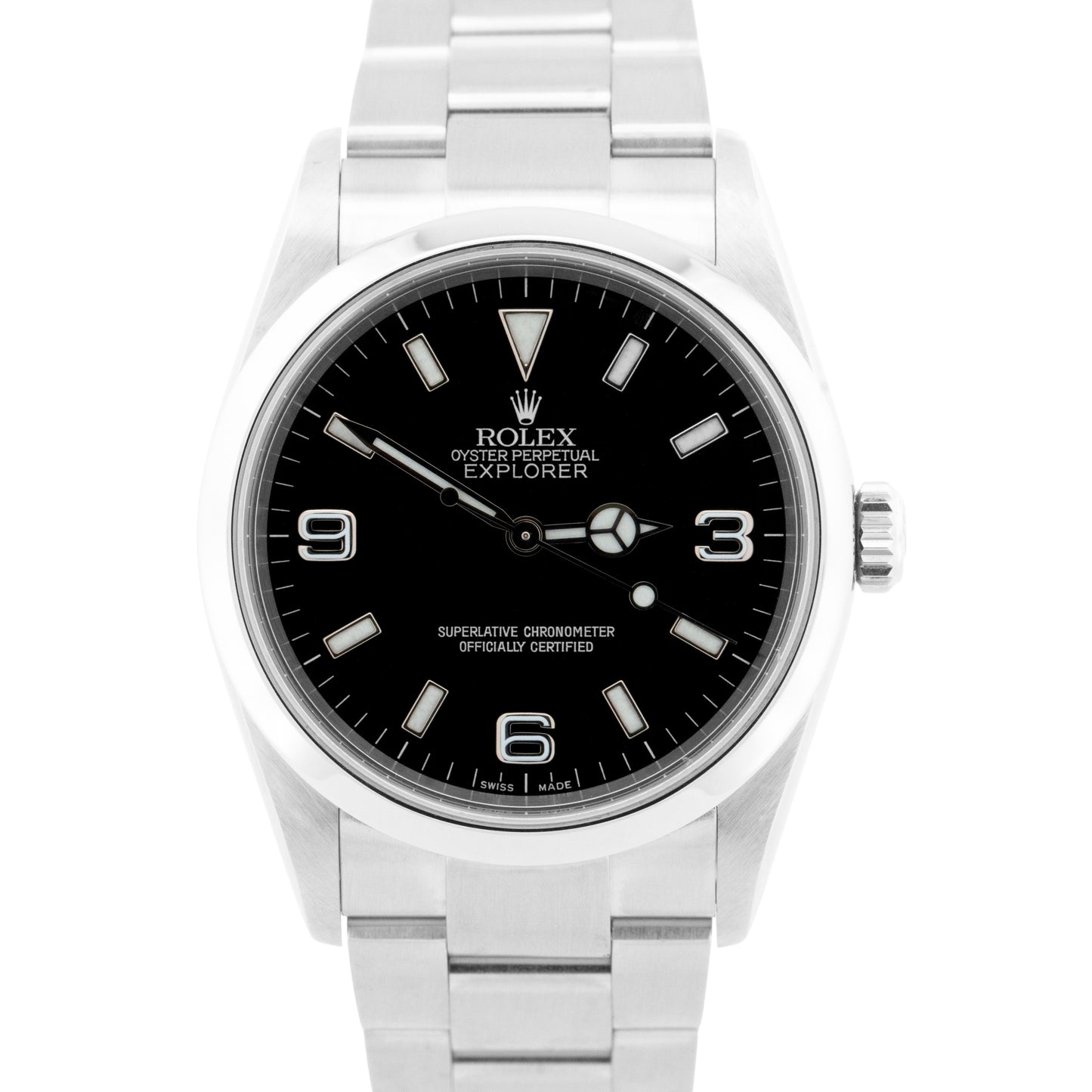 MINT Rolex Explorer I Black 36mm 3-6-9 Stainless Steel Automatic Watch 114270