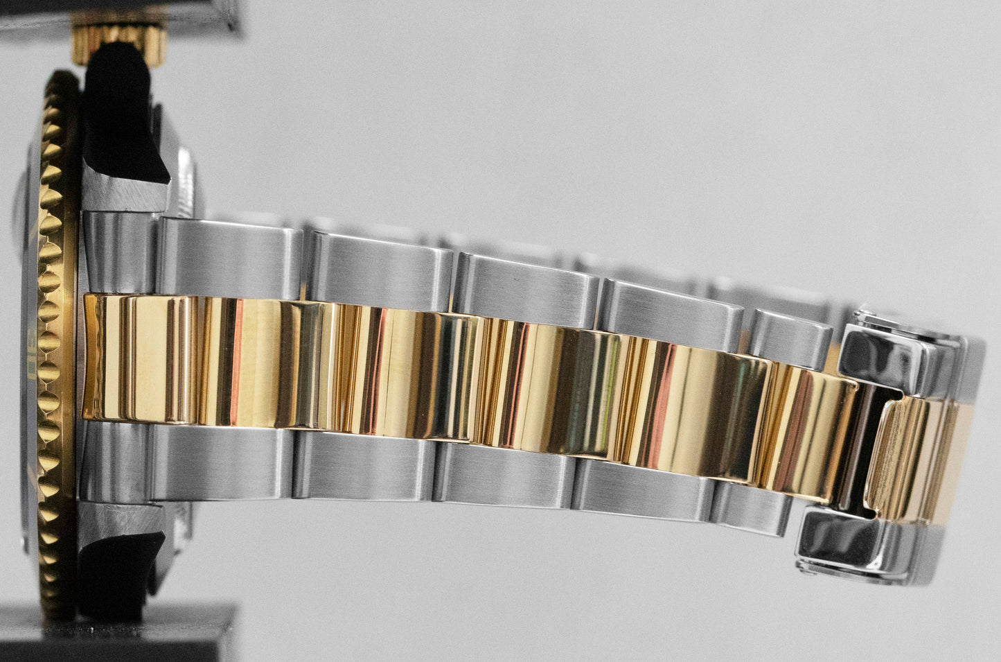 Rolex Submariner Date 40mm BLUE 18K Gold No-Holes GOLD BUCKLE Steel 16613 Watch