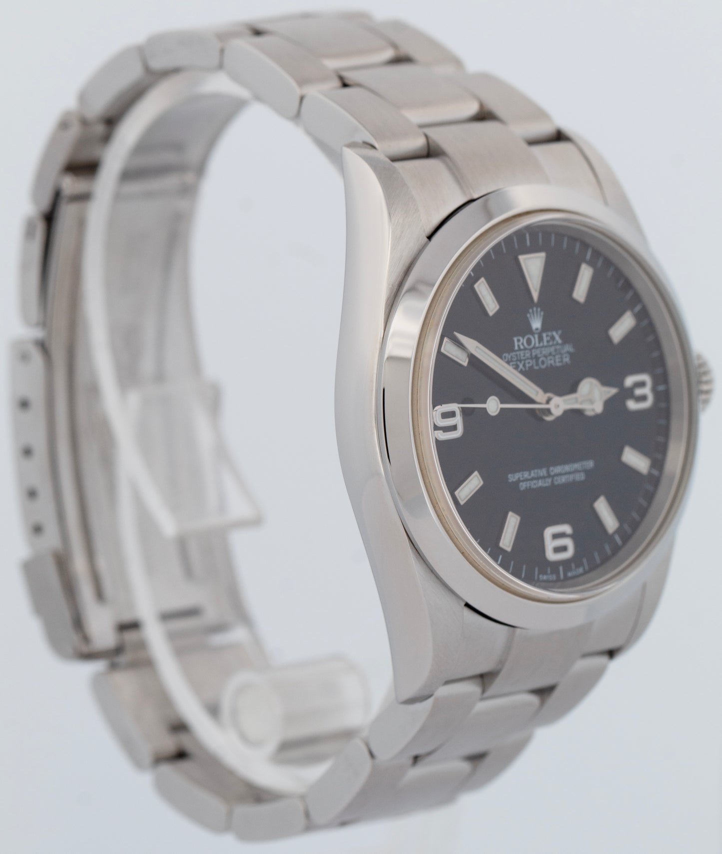 MINT Rolex Explorer I Black 36mm 3-6-9 Stainless Steel Automatic Watch 114270