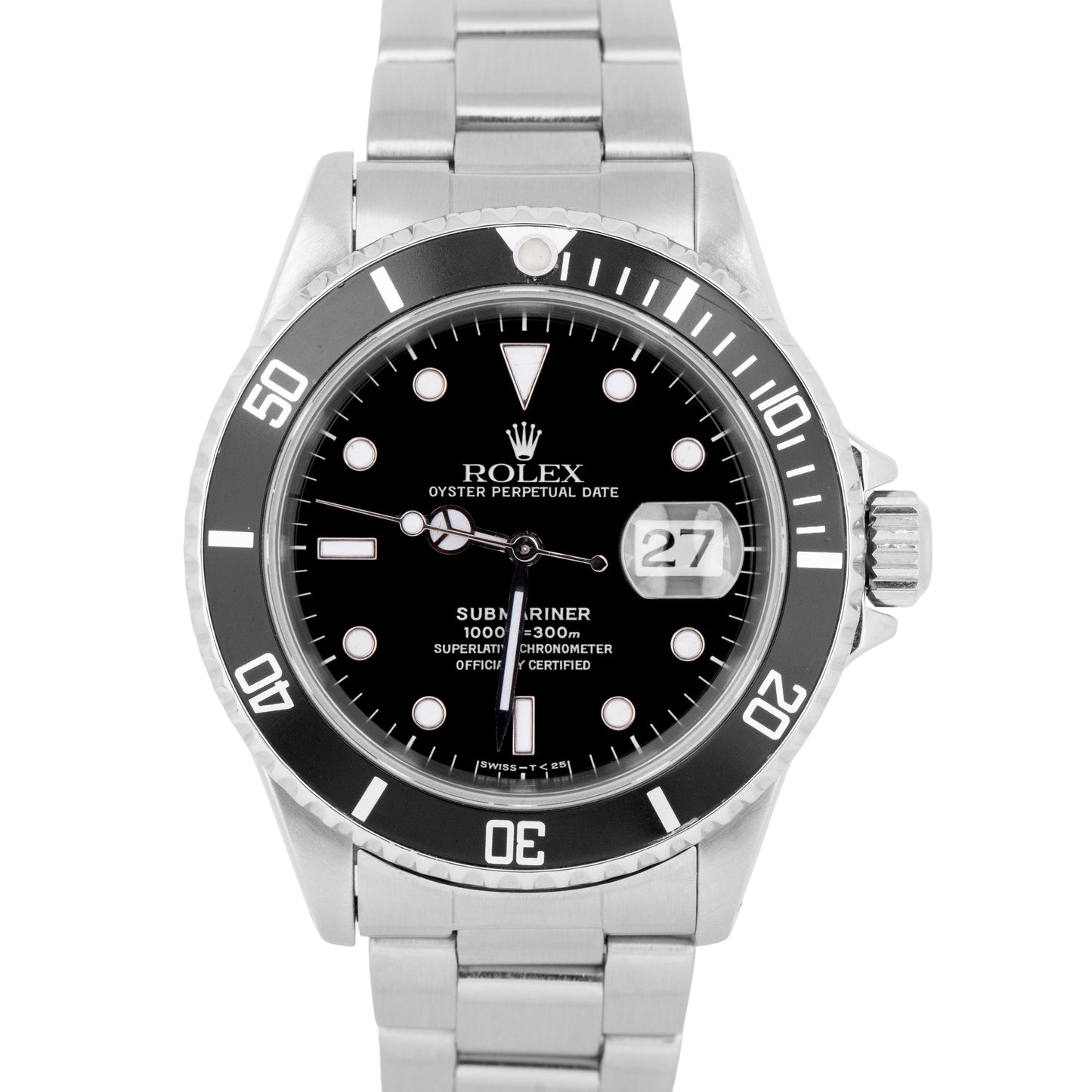 Rolex Submariner Date Black Stainless Steel 40mm Automatic Oyster Watch 16610