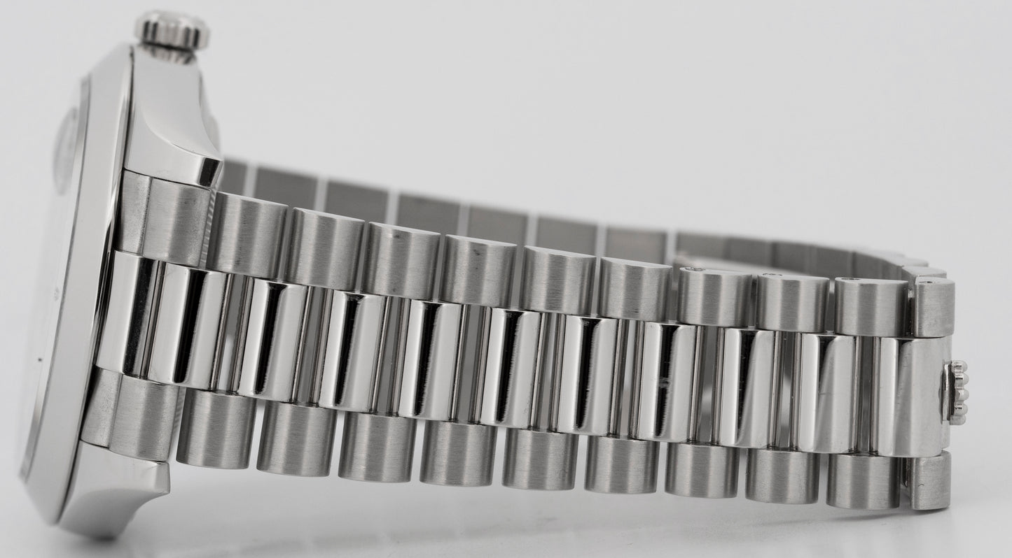 PAPERS Rolex Day-Date President 40mm Platinum Blue Quadrant Glacier 228206 BOX