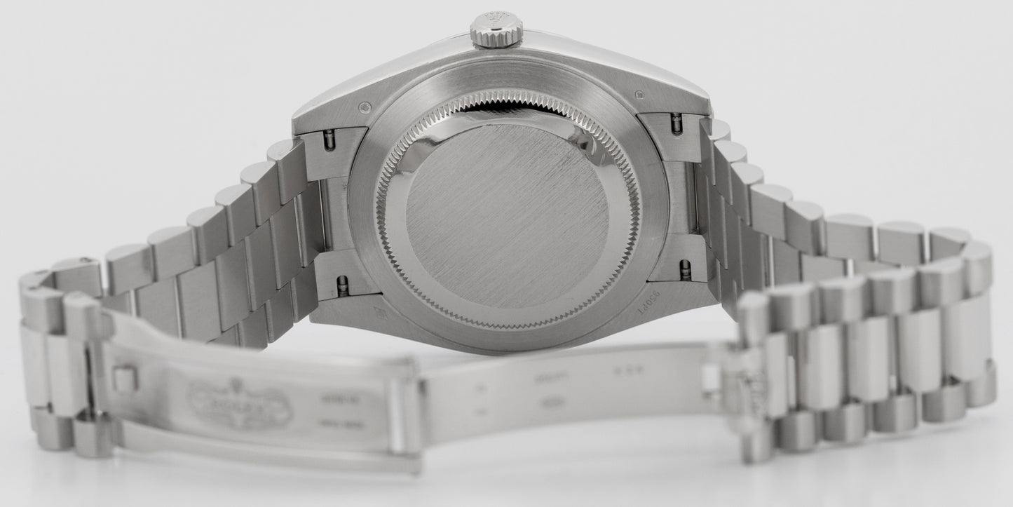 PAPERS Rolex Day-Date President 40mm Platinum Blue Quadrant Glacier 228206 BOX