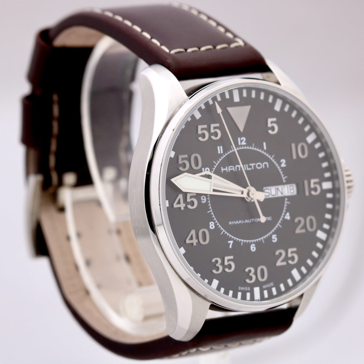 Hamilton Khaki Aviation Pilot Day Date Automatic Steel Black 46mm H647150 Watch