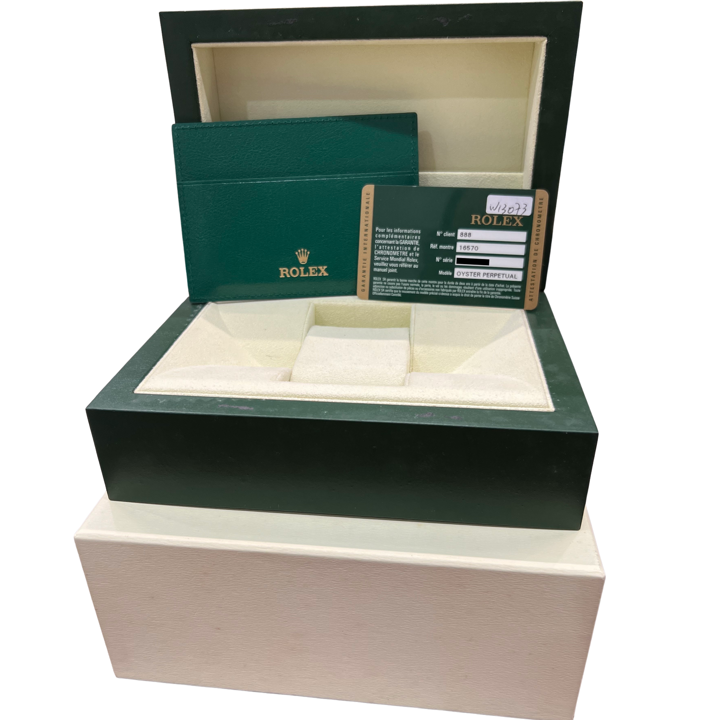 2015 UNPOLISHED PAPERS Rolex Explorer II 40mm 3186 BLACK REHAUT 16570 Watch BOX