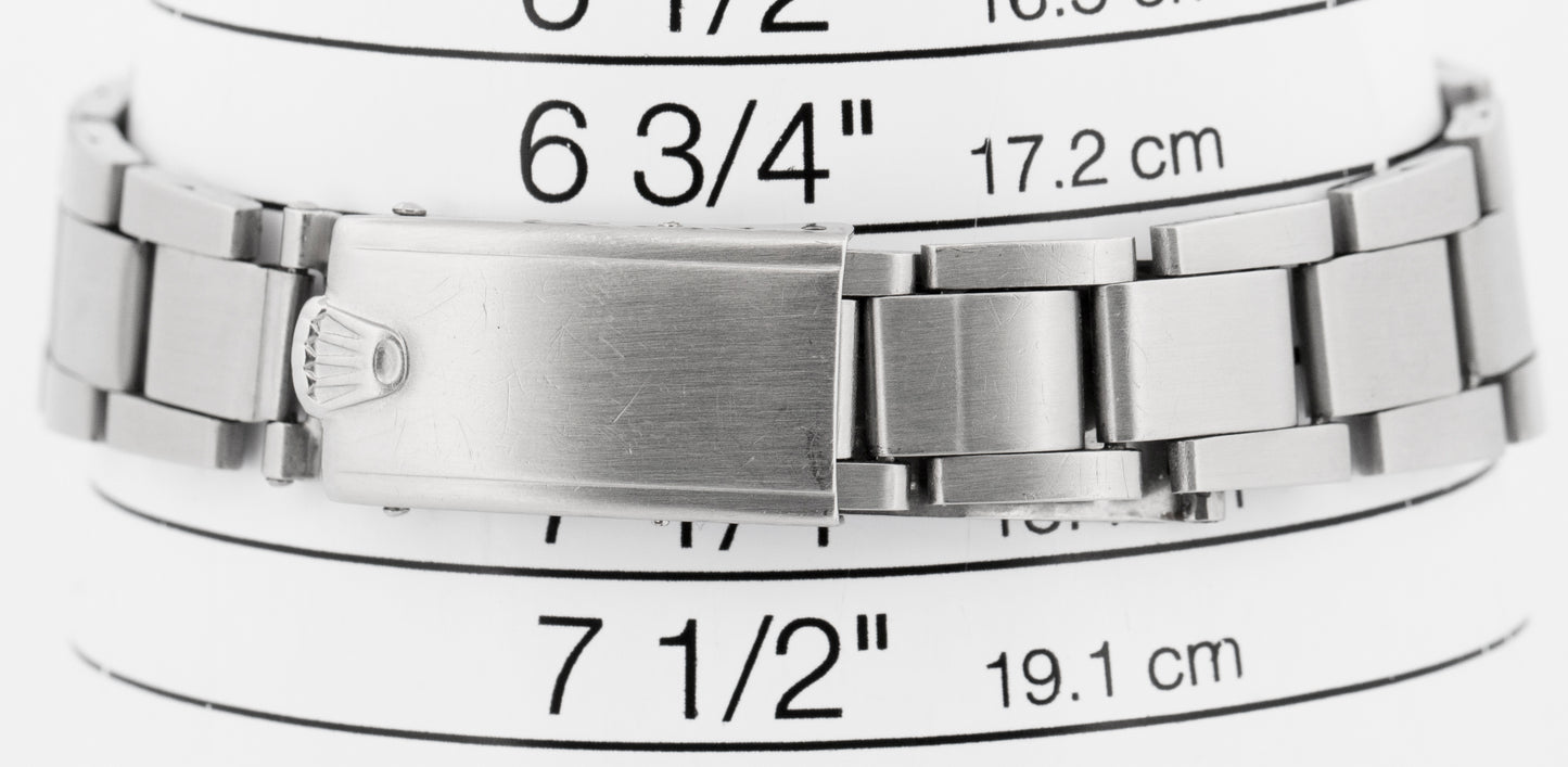 Rolex Oyster Perpetual Date Silver Patina 34mm Steel Oyster Watch 1500