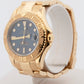 Ladies Rolex Yacht-Master BLUE 18K Yellow Gold 35mm 68628 Date Watch
