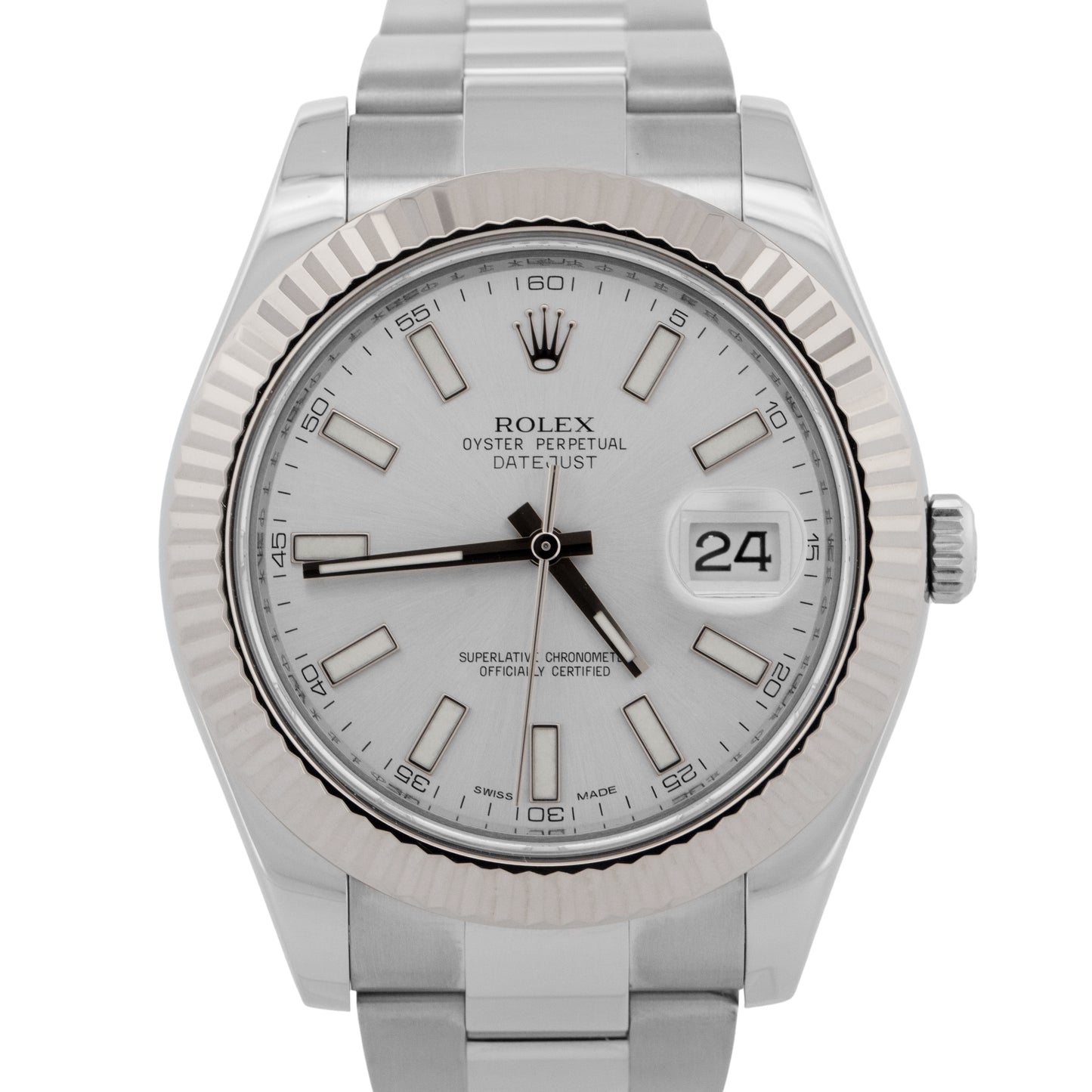 2012 PAPERS Rolex DateJust II Silver Stainless Steel 41mm 116334 Watch BOX