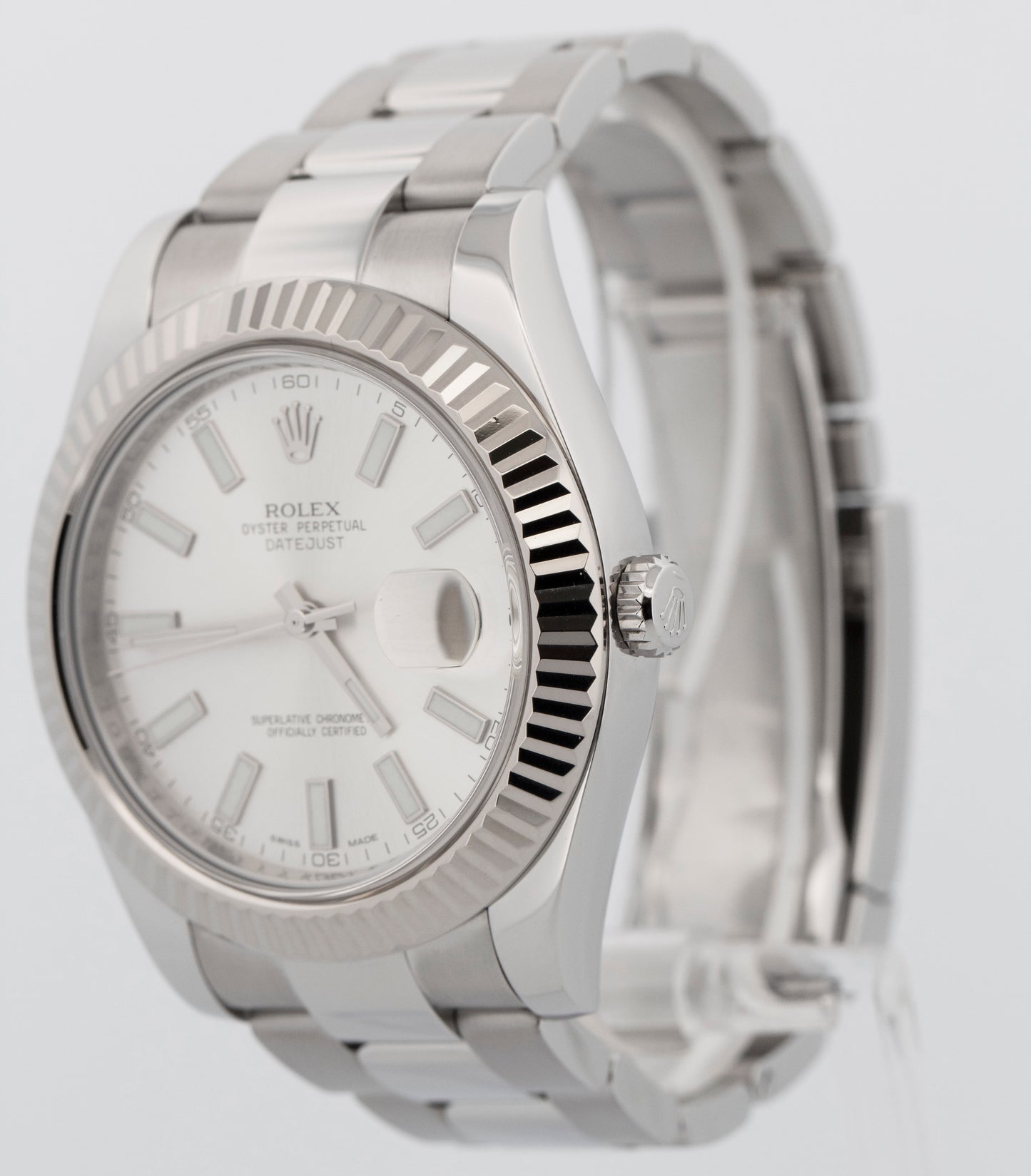2012 PAPERS Rolex DateJust II Silver Stainless Steel 41mm 116334 Watch BOX