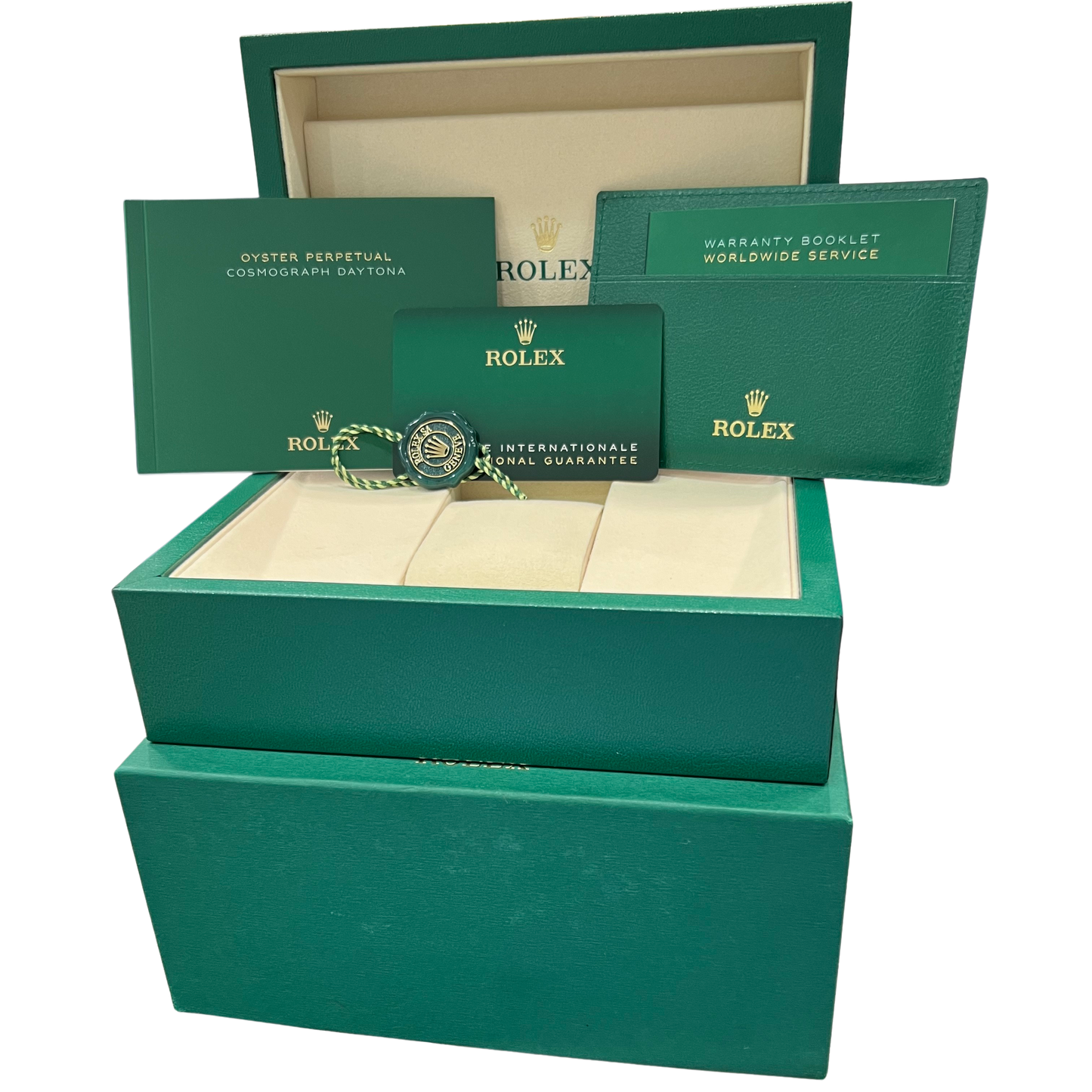 2025 PAPERS Rolex Daytona 18K Rose Gold Black SUNDUST Oysterflex 126515 LN BOX