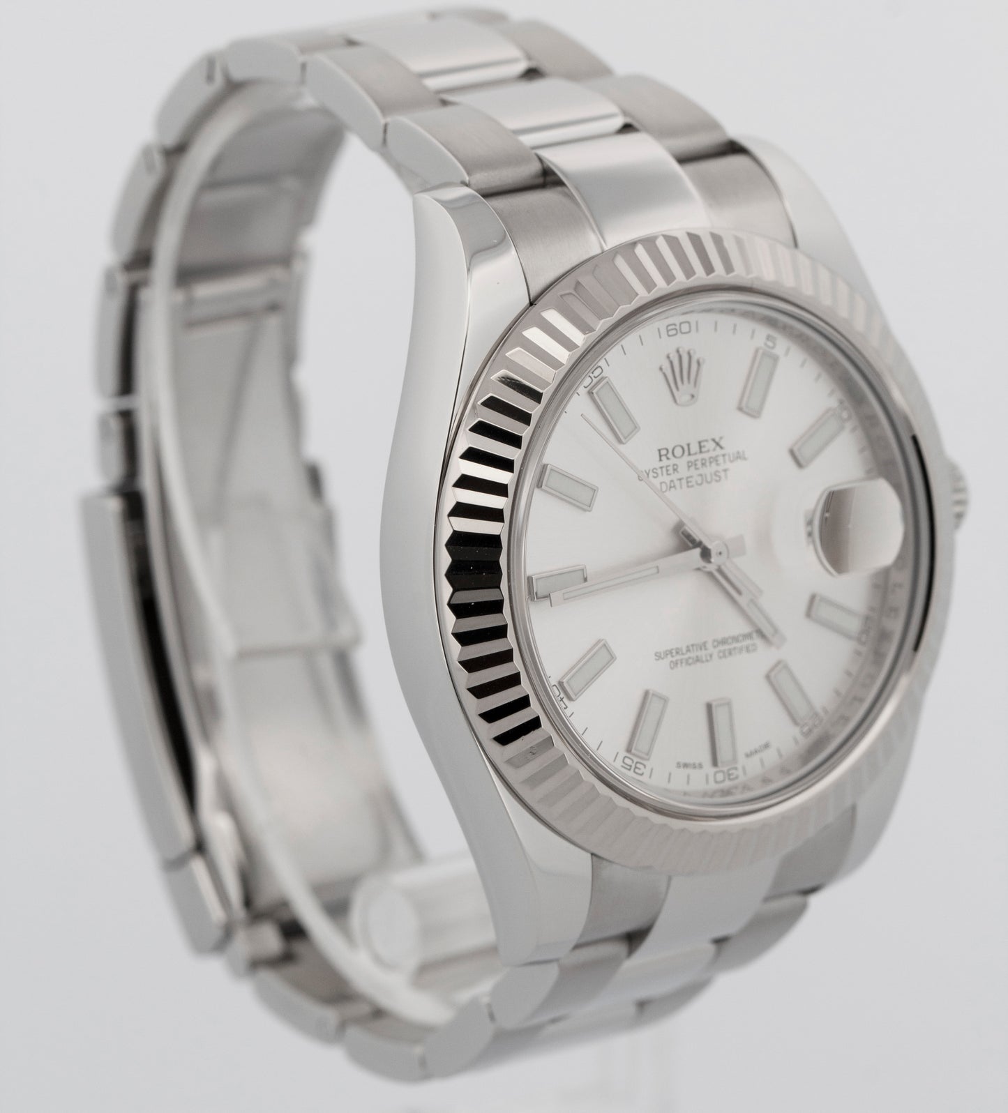 2012 PAPERS Rolex DateJust II Silver Stainless Steel 41mm 116334 Watch BOX