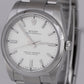 MINT Rolex Oyster Perpetual WHITE 34mm Stainless Steel Automatic Watch 114200