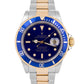 Rolex Submariner Date 40mm Blue Two-Tone 18K Yellow Gold Stainless Watch 16613