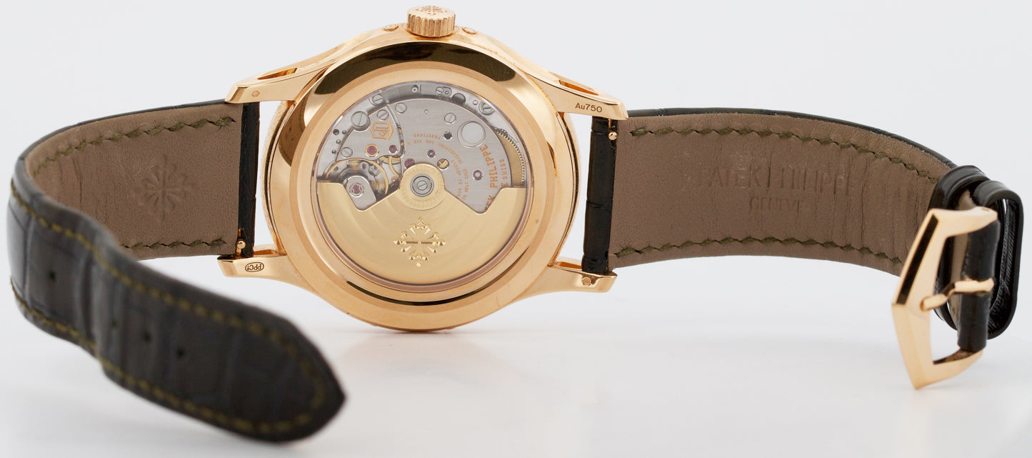 PAPERS Patek Philippe Annual Calendar Complications GREEN 18K Gold 5205R-011 BOX
