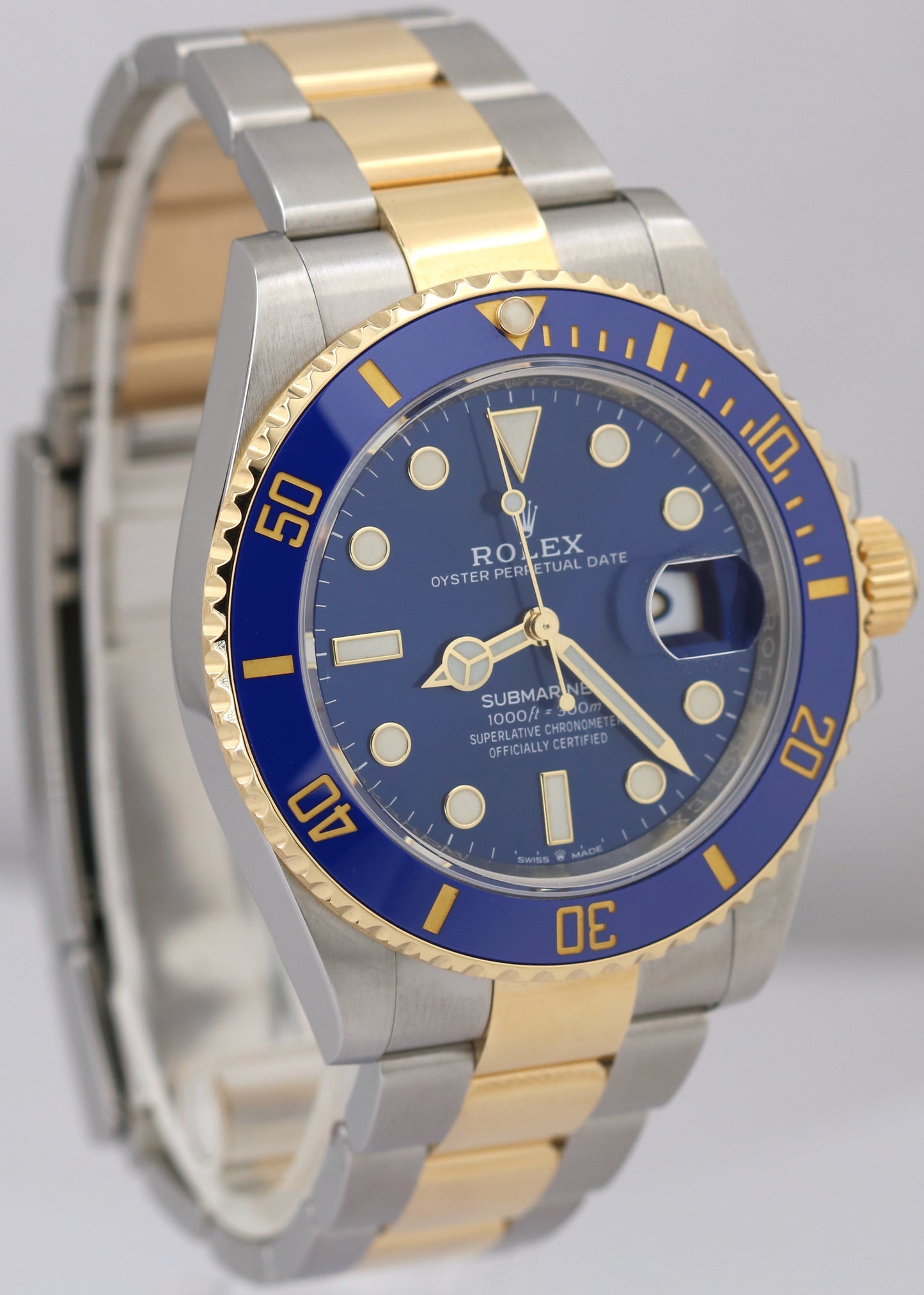 MINT 2021 PAPERS Rolex Submariner Date 41mm BLUE Two-Tone 18K Gold 126613 LB BOX