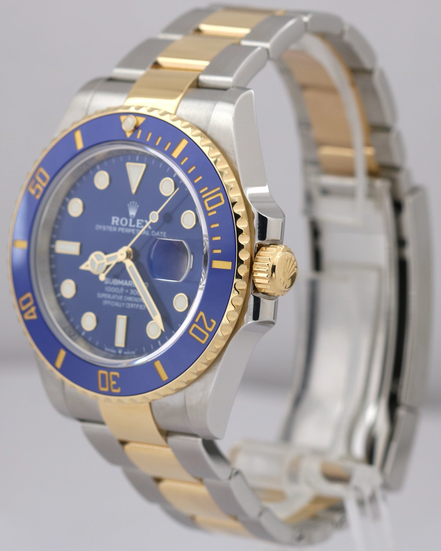 MINT 2021 PAPERS Rolex Submariner Date 41mm BLUE Two-Tone 18K Gold 126613 LB BOX