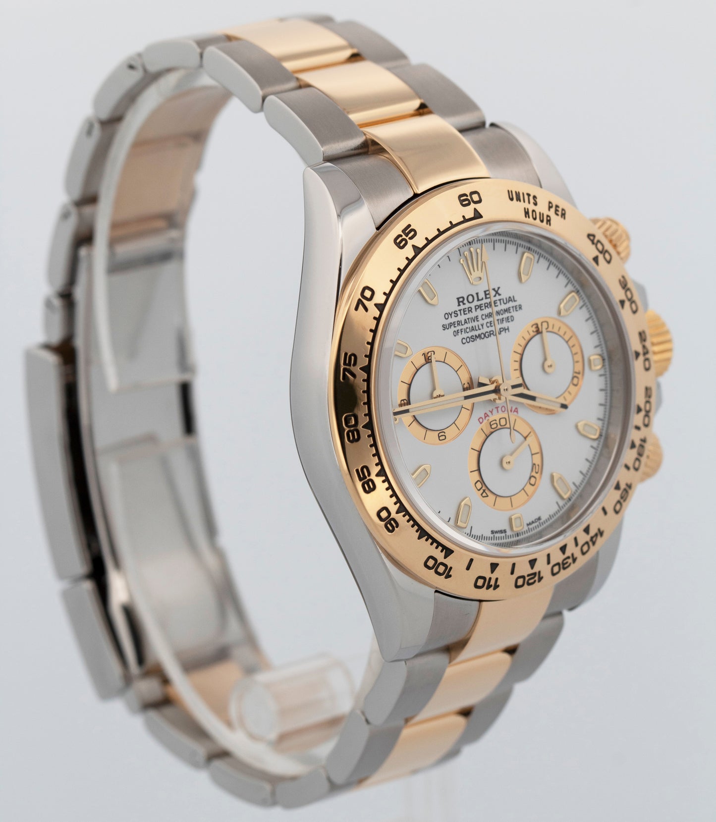Rolex Daytona Cosmograph WHITE Two-Tone Yellow Gold Steel 40mm 116503 Watch