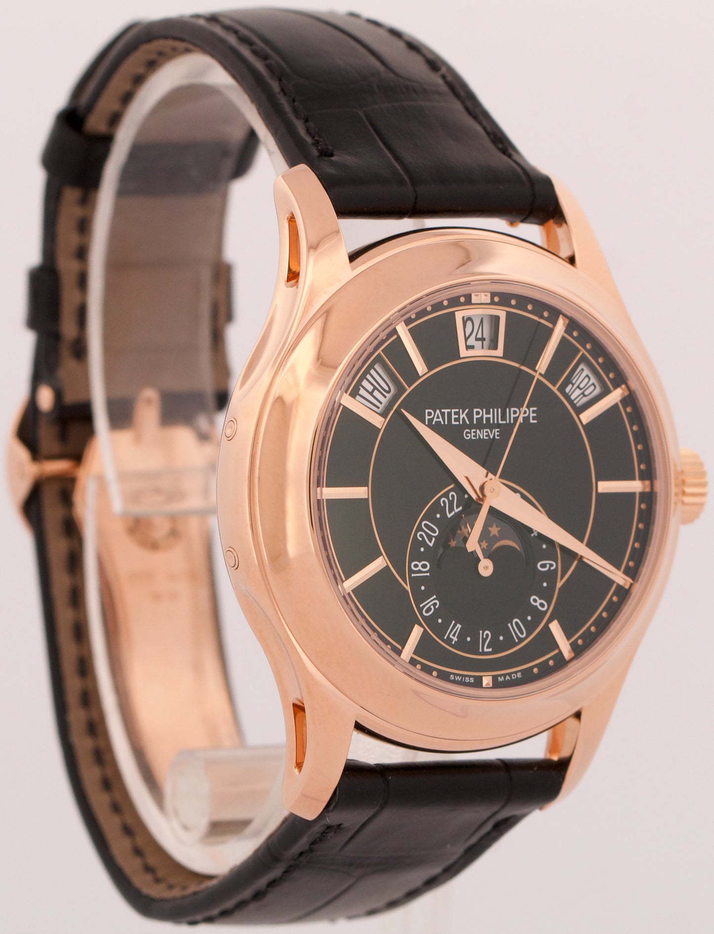 PAPERS Patek Philippe Annual Calendar Complications GREEN 18K Gold 5205R-010 BOX