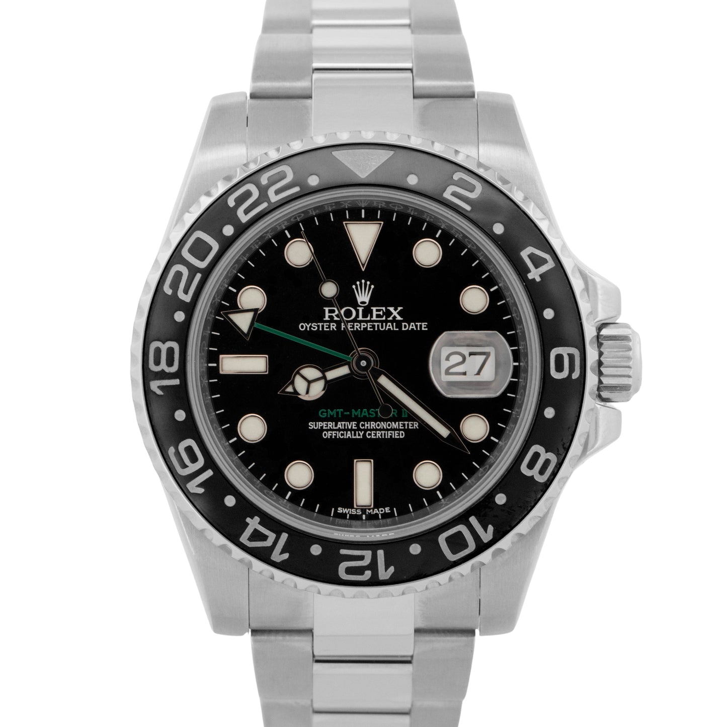 Rolex GMT-Master II BLACK Stainless Steel 40mm 116710 LN Oyster Watch