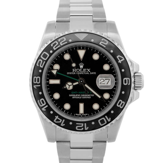 Rolex GMT-Master II BLACK Stainless Steel 40mm 116710 LN Oyster Watch