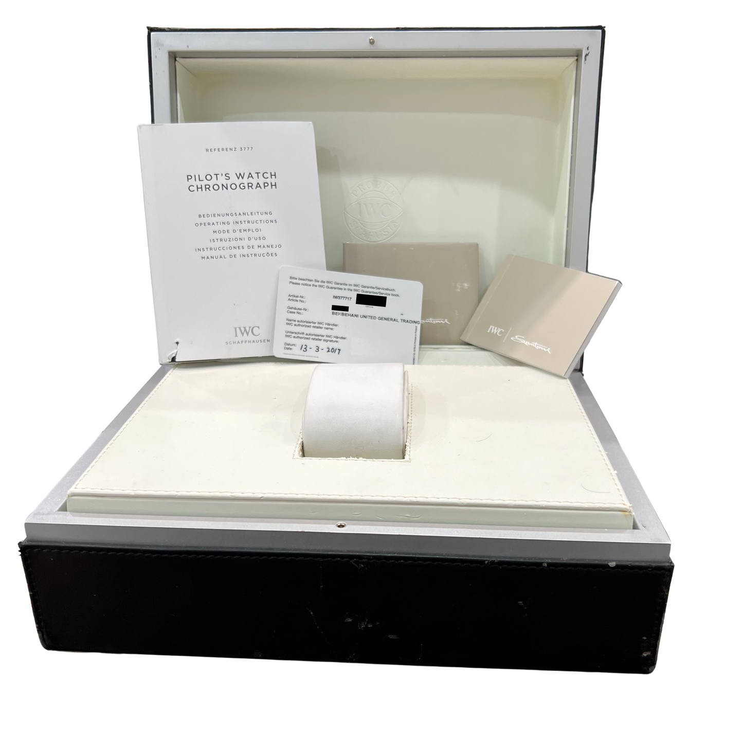 PAPERS IWC Pilot Le Petit Prince BLUE 43mm Steel Chronograph IW377717 BOX