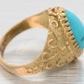 Vintage Italian Marquise Cut Turquoise Cocktail Ring - 18k Yellow Gold