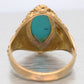 Vintage Italian Marquise Cut Turquoise Cocktail Ring - 18k Yellow Gold