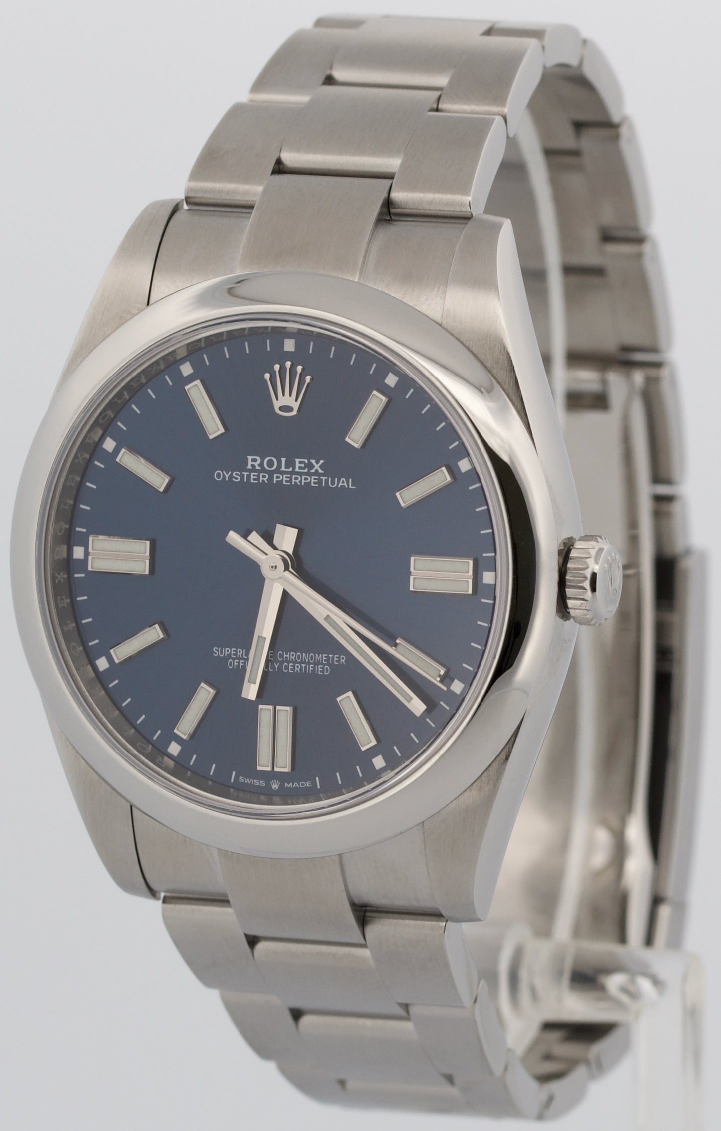 Rolex Oyster Perpetual 41mm BLUE Stainless Steel Oyster Automatic Watch 124300