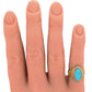 Vintage Italian Marquise Cut Turquoise Cocktail Ring - 18k Yellow Gold