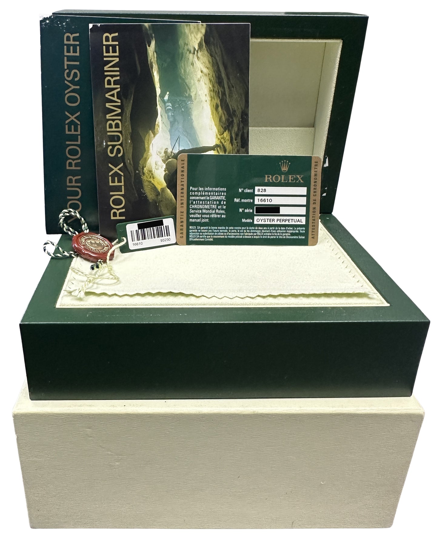 Rolex Submariner Date PAPERS Steel Black 40mm NO-HOLES REHAUT 16610T Watch BOX