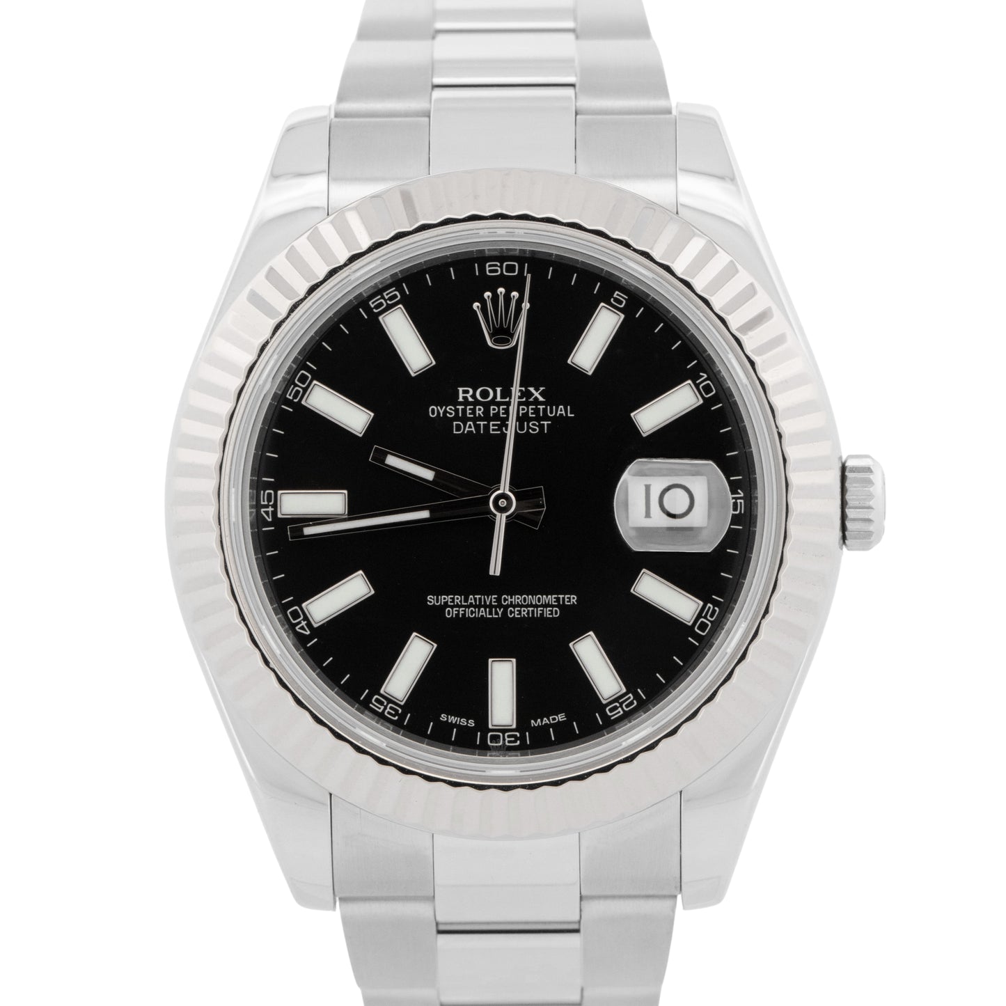 2011 PAPERS Rolex DateJust II BLACK Stainless Steel 41mm 116334 Watch BOX